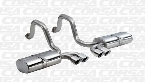 Viral Corsa 14111 Sport Polished Twin 3.5" Dual Rear Axle-Back for 1997-2004 Chevy Corvette C5 Z06 5.7L V8
