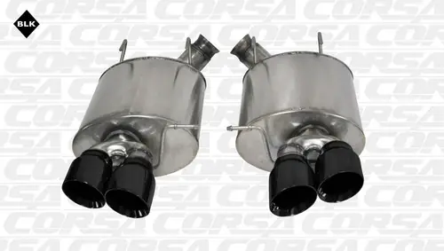 Exclusive Corsa 14321BLK Sport Black Twin 4.0" Dual Rear Axle-Back for 2013-2014 Ford Mustang Shelby GT500 5.8L V8
