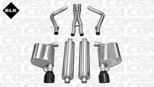 Corsa 14537BLK Xtreme Black Single 4.5" Dual Rear Cat-Back for 2011-2014 Chrysler 3005.7L V8 Affordable