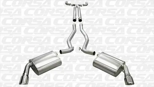 Time-Limited Corsa 14951 Sport Polished Single 4.0" Dual Rear Cat-Back + X-Pipe for 2010-2015 Chevy Camaro SS Convertible 6.2L V8 Manual