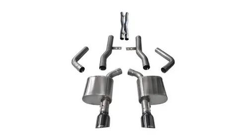 Premium CORSA 2.75" Xtreme Cat-Back Exhaust System with Dual 4.5" Black Tips for 2017-2022 Dodge Charger 5.7L / 2017-2022 Chrysler 300 5.7L #21004BLK