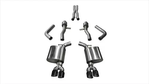 Corsa 2015-2023 Dodge Challenger Scat Pack 6.4L/SRT 392 6.4L/Hellcat 6.2L Dual Rear Exit Sport Exhaust w/ 3.5in Black Tips 14987BLK Final Sale