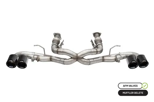 Weekend Sale Corsa 2020-2024 Chevrolet Corvette C8 (w/o Factory NPP / w/ AFM Valves) 3in Xtreme Cat-Back Exhaust w/4.5in Carbon Fiber Black PVD Tips