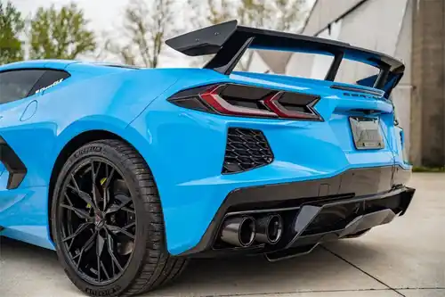 Corsa 2020-2024 Corvette C8 3in (Muffler Delete | Deletes NPP and AFM Valves)3in Valved Cat-Back Delete - 4.5in CF Black PVD Tips - 21105CFBLK Buy Direct