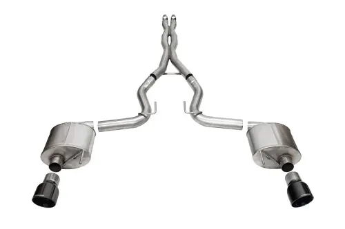 Corsa Sport 3.0in Cat-Back Exhaust 4.5in Black Slash Tips | 2024+ Mustang GT Coupe (w/o Active Valves) - 21254BLK Secure Checkout