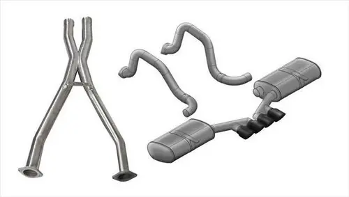 New Release CORSA Sport Black Twin 3.5" Tips Dual Rear Axle-Back + X-Pipefor 1997-2004 Corvette C5 Base / Z06 5.7L V8 #14139CBBLK