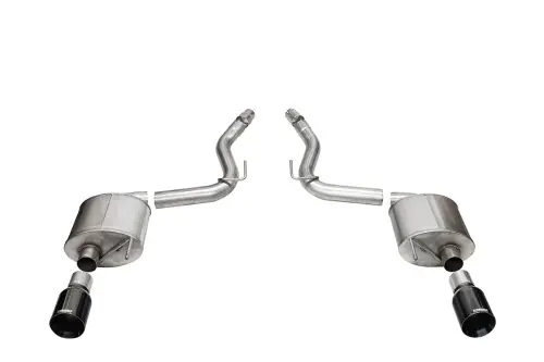 Crafted Corsa Touring 3.0in Axle-Back Exhaust 4.5in Straight Black Tips | 2024+ Mustang GT Coupe (w/o Active Valves) - 21257BLK