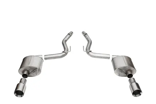 Corsa Touring 3.0in Axle-Back Exhaust 4.5in Straight Polished Tips | 2024+ Mustang GT Coupe (w/o Active Valves) - 21257 Last Chance