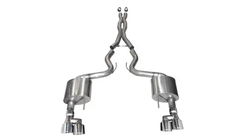 Crafted CORSA Xtreme 3" Cat-Back Exhaust with Twin 4.0" Polished Pro-Series Tips for 2018-2023 Mustang GT Coupe (No Active Valves) - 21040