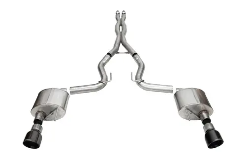 Corsa Xtreme 3.0in Cat-Back Exhaust 4.5in Black Slash Tips | 2024+ Mustang GT Coupe (w/o Active Valves) - 21250BLK Place Order