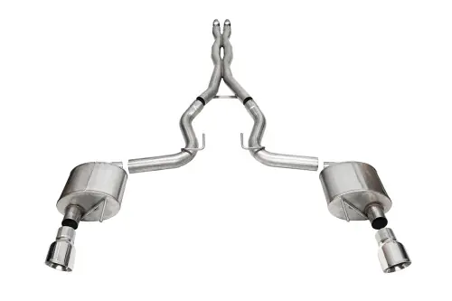 Corsa Xtreme 3.0in Cat-Back Exhaust 4.5in Polished Slash Tips | 2024+ Mustang GT Coupe (w/o Active Valves) - 21250 Low Price