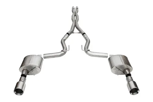 Corsa Xtreme 3.0in Cat-Back Exhaust 4.5in Polished Straight Tips | 2024+ Mustang GT Coupe (w/o Active Valves) - 21251 Markdown
