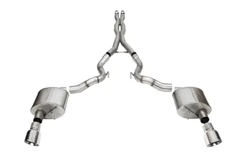 Corsa Xtreme 3.0in Cat-Back Exhaust 4.5in Slash Polished Tips | 2024+ Mustang GT Convertible (w/o Active Valves) - 21270 Wholesale