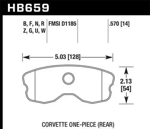 Professional Grade Hawk 2008 Chevrolet Corvette 7.0L 427 Limited Edition Z06 (Incl.Shims Pins) Rear ER-1 Brake Pads