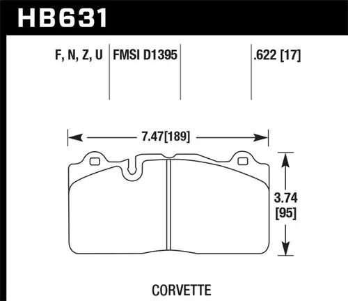 Hawk 09-11 Corvette Z06/09-13 0ZR-1 (w/Carbon Ceramic Brakes & Iron Rotors) Front HPS 5.0 Brake Pads No Minimum Order