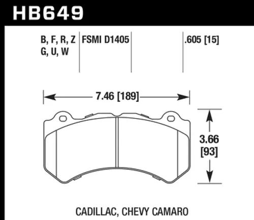 Hawk 14-18 Chevrolet Corvette Front ER-1 Brake Pad Set (J56 brake package) Fresh Stock