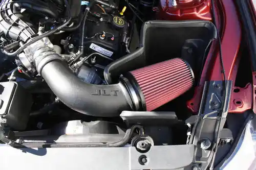 JLT 15-17 Ford Mustang V6 Black Textured Cold Air Intake Kit w/Red Filter Exclusive Offer