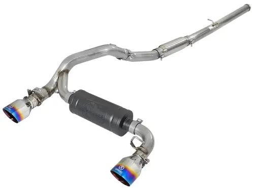 aFe Takeda 3in 304 SS Cat-Back Exhaust System w/ Blue Flame Tip 16-18 Ford Focus RS I4-2.3L (t) - 49-33103-L Limited Edition