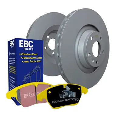 Grab Now EBC S13 Yellowstuff Sport Rear Brake Pads and Black RK Rear Rotors Kit for 2022-24 Subaru WRX - S13KR1860