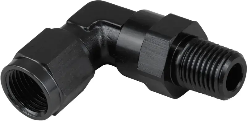 Proflow Adaptor Male -03AN 90 Degree To 1/8in NPT Swivel Black Markdown