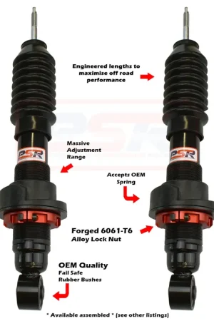 Performance Suspension Racing TTG Front 2-3" Adjustable Shock Absorber - PAIR (Navara D40/NP300/Pathfinder R51) Buy Today