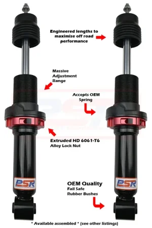 Bargain Performance Suspension Racing TTG Front 2-3" Adjustable Shock Absorber - PAIR (Triton ML - MR)
