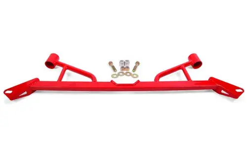 Limited Offer BMR Suspension 15-17 S550 Mustang Front 4-Point Subframe Chassis Brace - Red