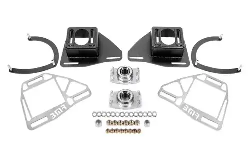 New Release BMR Suspension 82-92 Chevy Camaro Caster/Camber Plates w/ Lockout Plates - Black Hammertone