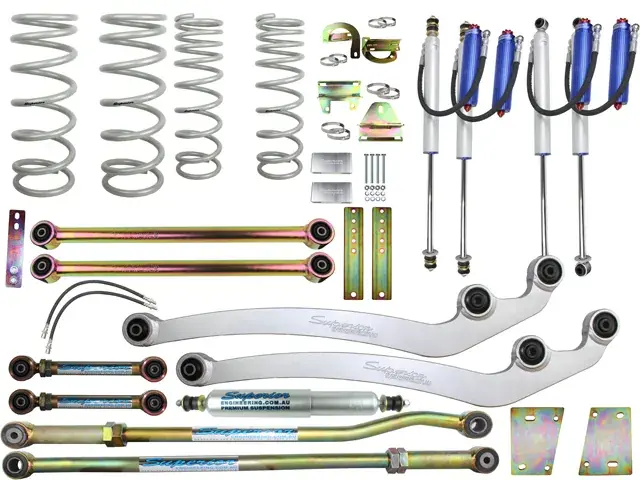 Seasonal Sale Superior Engineering Remote Reservoir 2.0 4 Inch 100mm Lift Kit (Landcruiser 80/105 Series) 50-80kg Accessories 200-300kg Constant Load ABS (Braided) Rear Sway Bar Side of