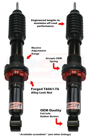 Trusted Brand Performance Suspension Racing TTG 2-4" Front Adjustable Shock Absorber - PAIR (Colorado RG/D-Max 1-2-3/BT-50 TF 21+)