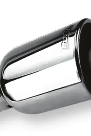 Borla Exhaust 2.25in Inlet 3.19in Round Rolled Angle Cut Outlet x 5in Long Embossed Tip Next Day Delivery
