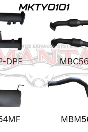 Manta Performance 2.5in DPF with Cat Muffler C&R Dump Tip (Landcruiser VDJ200 07+) Discount