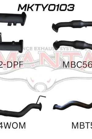 Manta Performance 2.5in DPF with Cat Pipe only Dump Tip (Landcruiser VDJ200 07+) Limited Time