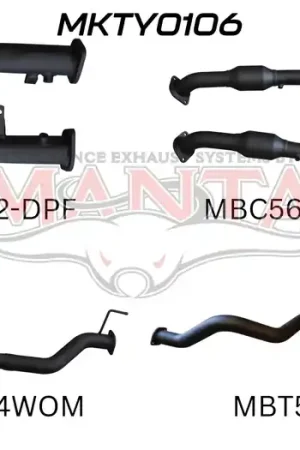 Manta Performance 2.5in DPF without Cat Pipe only Dump Tip (Landcruiser VDJ200 07+) Luxury