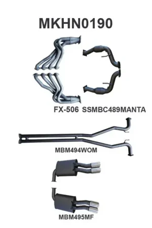 High Quality Manta Performance 2.5in Exhaust with Extractors WOM/Muffler (Commodore VE/Maloo 13-17)