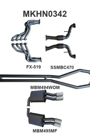 Manta Performance 2.5in Exhaust with Extractors WOM/Muffler (Commodore VF 13-17) New Arrival