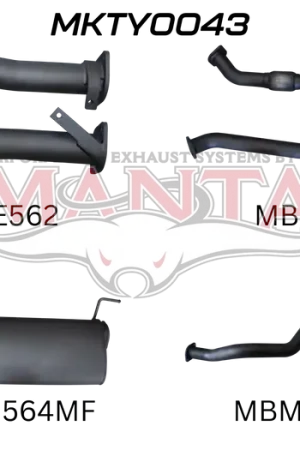 Viral Manta Performance 2.5in Full System without Cat & without Muffler - Dump Tip (Landcruiser VDJ200 07+)