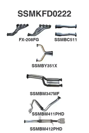 Premium Manta Performance 2.5in L & R with Extractors Muffler/Hotdog (Falcon FG 08-16)