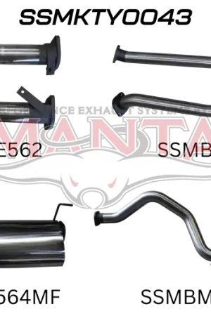 Manta Performance 2.5in No Cat Muffler Center & Rear, Dump Tip (Landcruiser VDJ200 07+) Special Discount