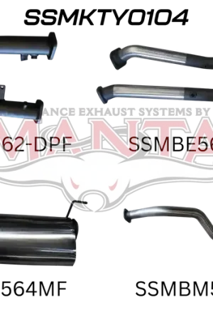 Manta Performance 2.5in No Cat Muffler Center & Rear, Dump Tip (Landcruiser VDJ200 07+) Special Discount