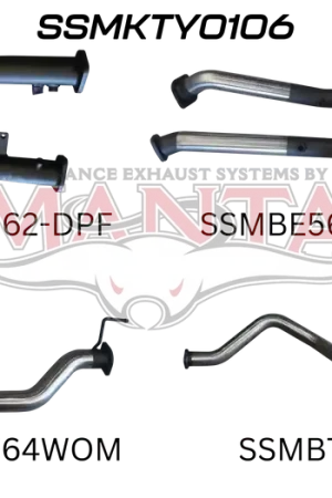 Manta Performance 2.5in No Cat Muffler Rear, Dump Tip (Landcruiser VDJ200 07+) Time-Limited