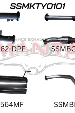 Limited Edition Manta Performance 2.5in with Cat Muffler C&R, Dump Tip (Landcruiser VDJ200 07+)