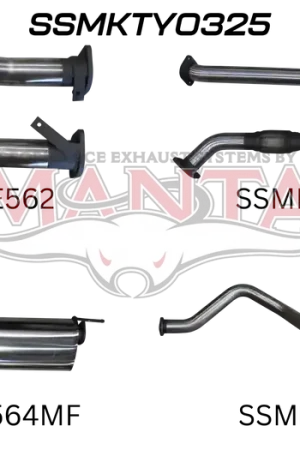 Manta Performance 2.5in with Cat Muffler Center & Rear Tail Pipe incl 4in Dump Tip (Landcruiser VDJ200 07+) Don’t Miss Out