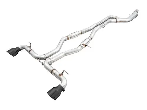 Must Have AWE Tuning 2020 Toyota Supra A90 Resonated Track Edition Exhaust - 5in Diamond Black Tips