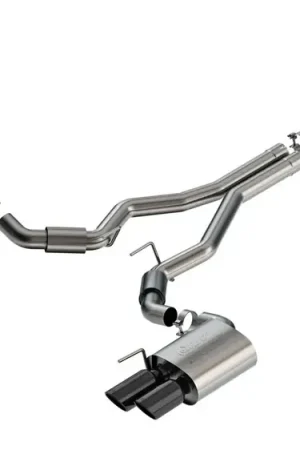 Reduced Price Borla Exhaust 3 in Atak Cat-Back Non-Active Exhaust- Black Chrome Quad Tip (Mustang GT 24)