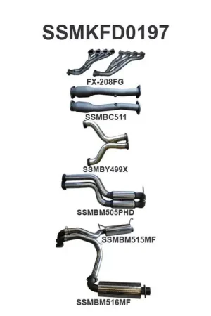 Last Chance Manta Performance 3in L & R with Extractors Hotdog/Muffler (Falcon FG 08-16)