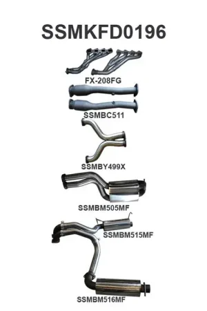 Manta Performance 3in L & R with Extractors Muffler/Muffler (Falcon FG 08-16) Clearance