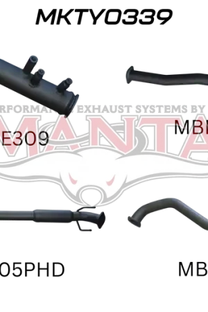 Budget Manta Performance 3in Turbo Back Hotdog with No Cat (Hilux GUN125R 15+)