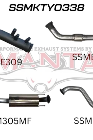 Get Yours Manta Performance 3in Turbo Back Muffler No Cat (Hilux GUN125R 15+)