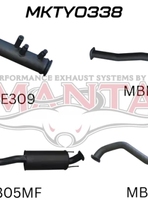 Mega Sale Manta Performance 3in Turbo Back Muffler with No Cat (Hilux GUN125R 15+)